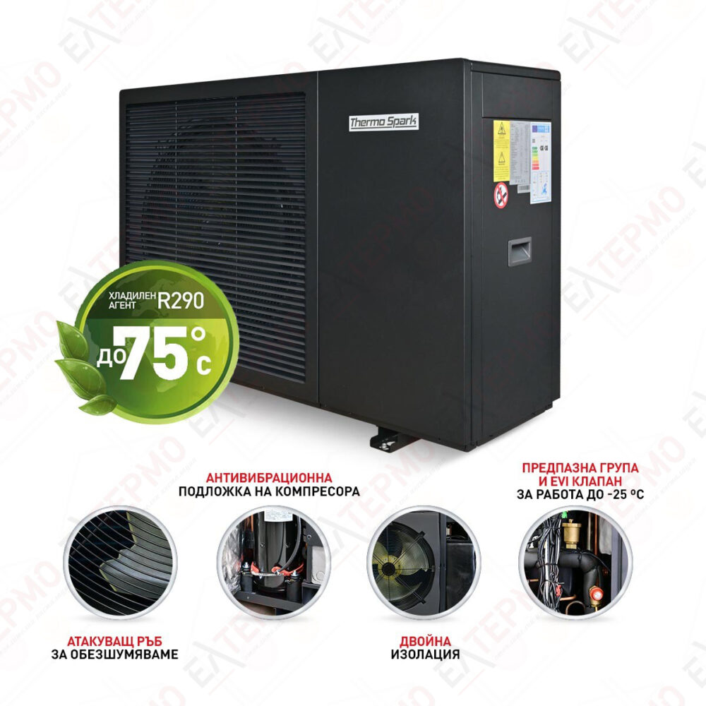 Високотемпературна инверторна термопомпа ThermoSpark с фреон R290